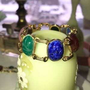 Gold toned scarab bracelet